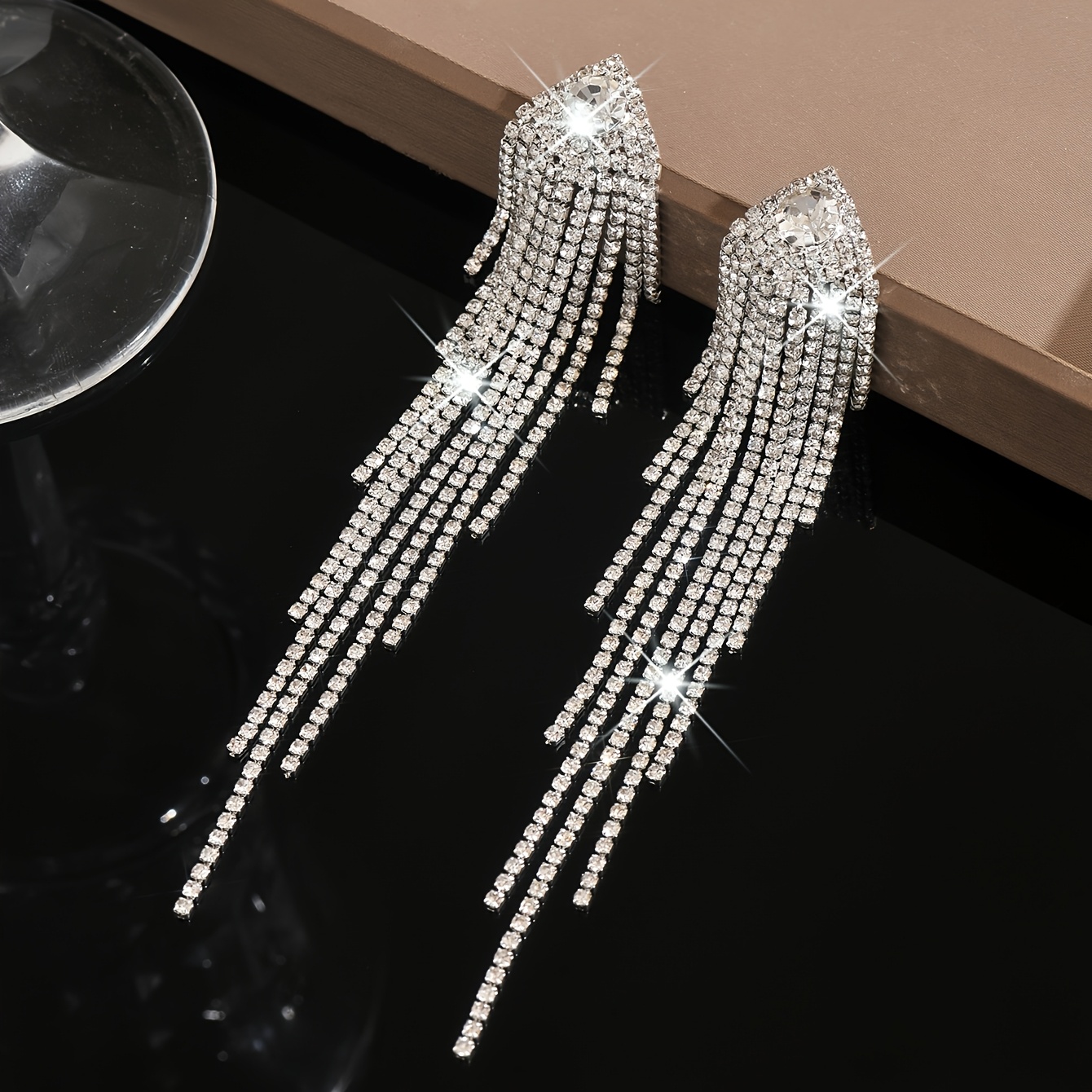 TEMU Boucles d'oreilles à franges superposées exquises—un cadeau délicat pour les occasions spéciales, idéal pour les événements formels