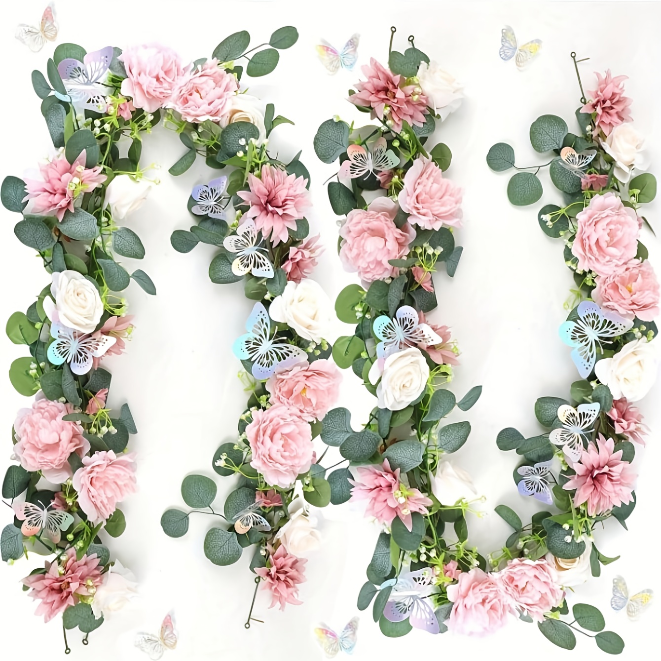 70 86 inch artificial eucalyptus garland peony