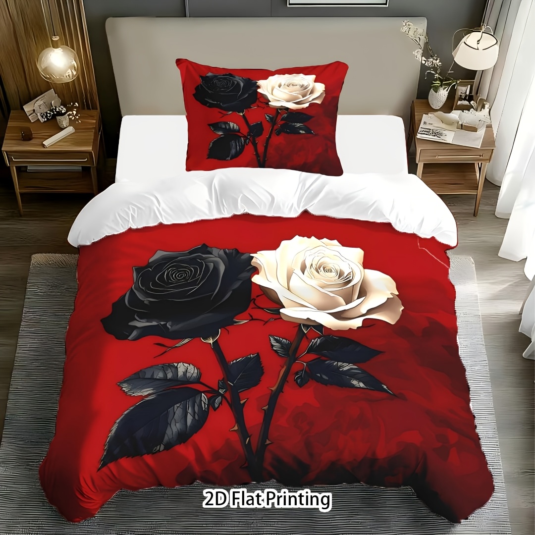 2/3 teiliges bettbezug set 2d flat valentinstag rot