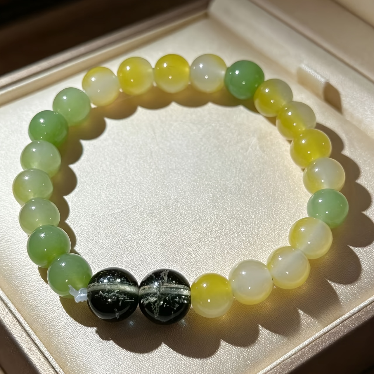 Crystal & Gradient Agate Bohemian Bracelet for Good Luck