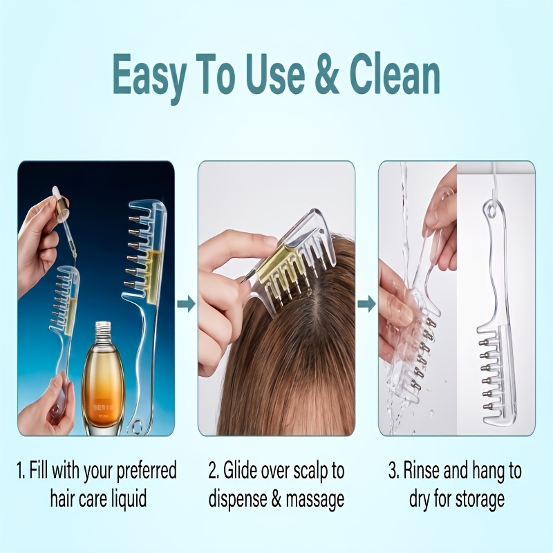 1pc light luxury transparent pink liquid comb stainless steel roller ball metal teeth with and dispensing design replaces manual application to scalp hair roots and pr   loss soothes tight Product details 8