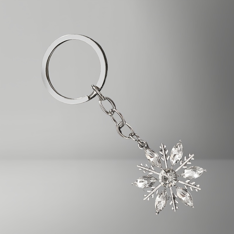 TEMU 1pc Of Stylish Hollowed-out Snowflake-shaped Keychain Accessory, Suitable For Daily Use As A Bag Or Keychain Decoration For Men And Women