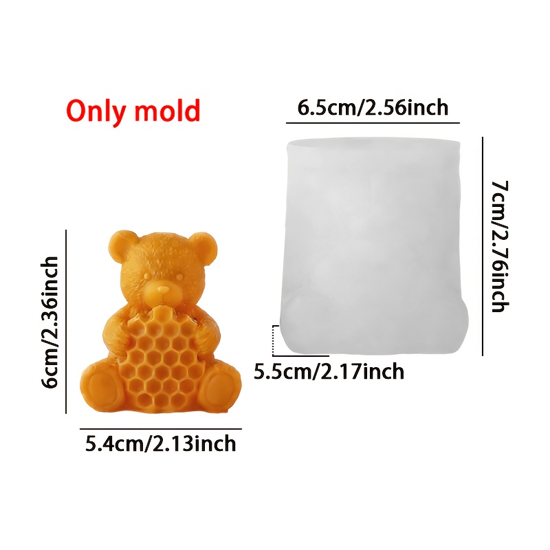 TEMU Moule en silicone résine - Moule en silicone pot d' au miel, de unique / en pot couché / Pot de miel / Seau à miel assis Moule à bougie ,