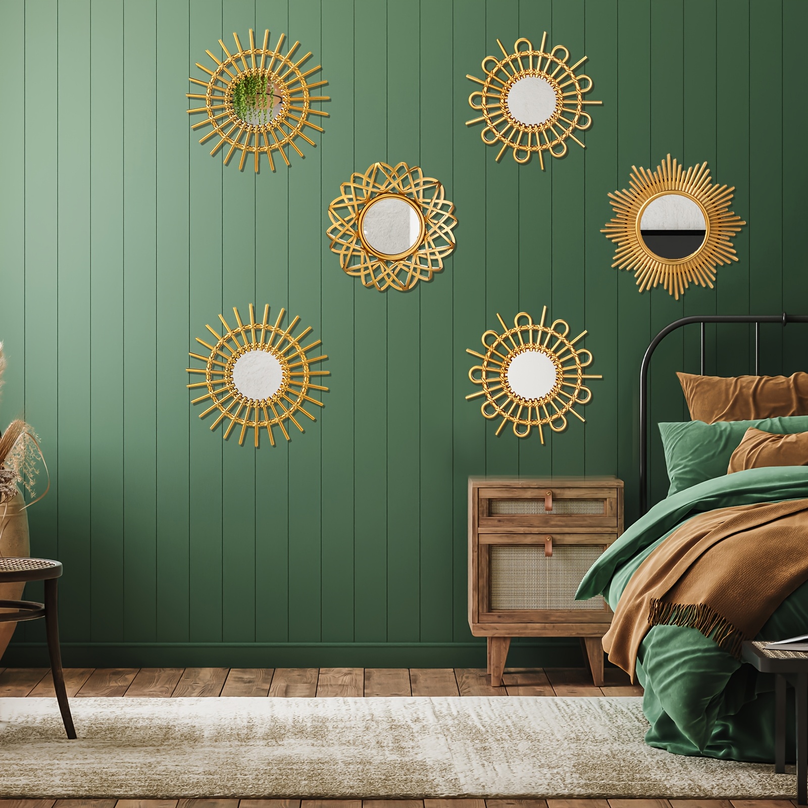 NIKKY HOME - Espejos Colgantes Decorativos Pequeños, De 11 Pulgadas