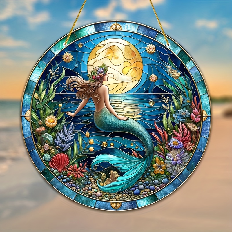 Mermaid, Mermaid Art, Ocean Art, Unique Gift, Stained Glass, Glass Art, Art, 2024 Suncatchers