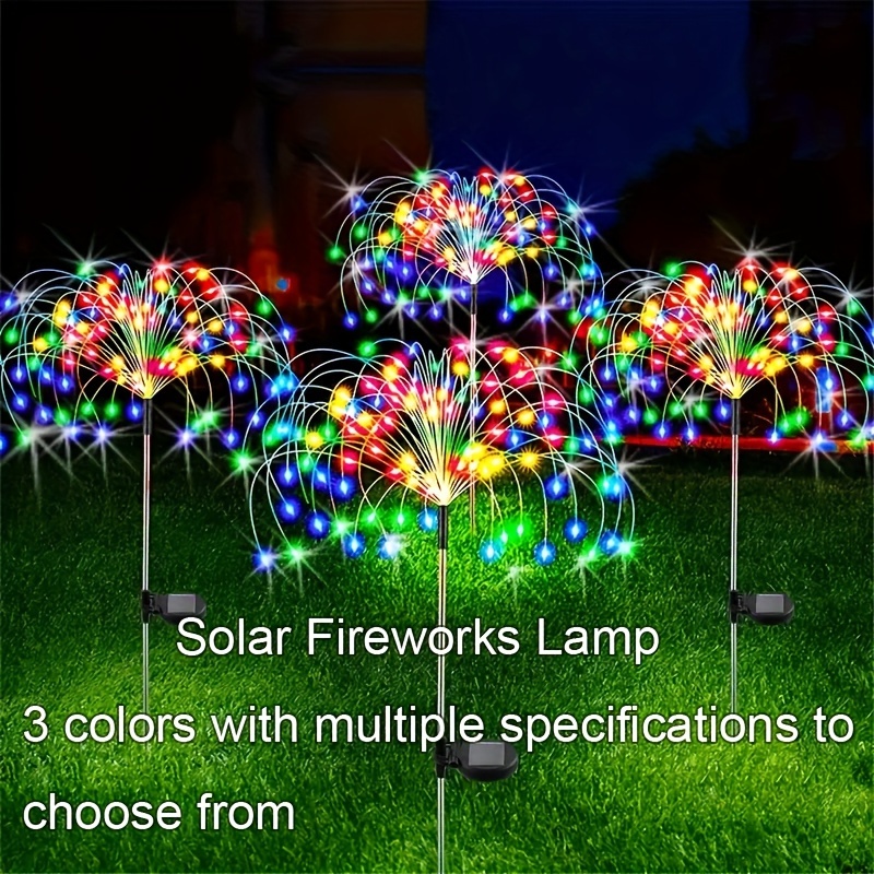 

8 Outdoor Lighting Modes, Solar Fireworks Lights, Waterproof Solar Festival Viewing Led Decorative Lights, For Outdoor Courtyard Decoration
