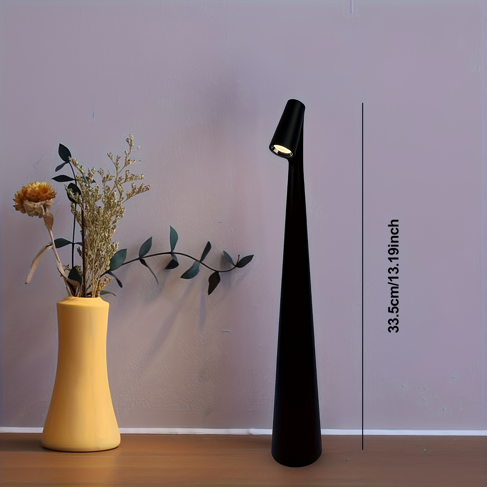 TEMU Lampe de Bureau LED Fil Rechargeable - 3 Niveaux de Luminosité & Dimmage Progressif, Tactile, Lumière Portable à Piles pour Chambre, Bureau,