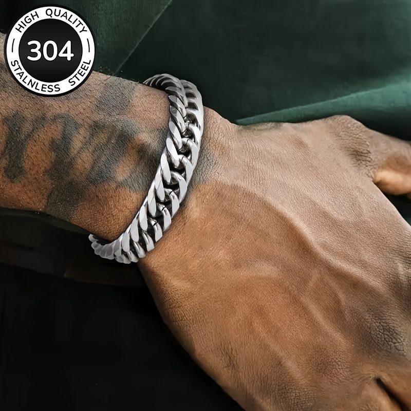 E-shop 13,5 mm Dickes 304 Edelstahl Herrenarmband - Unisex Schmuck, Korrosionsbeständige Handwerkskunst für Freizeit formelle Anlässe, Tragbares