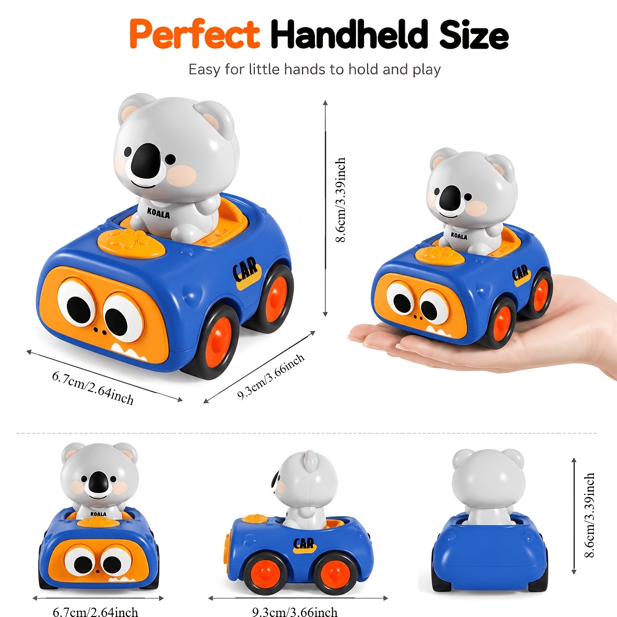 Cute Animal Push Car Toy for Kids with Koala and Tiger Figures