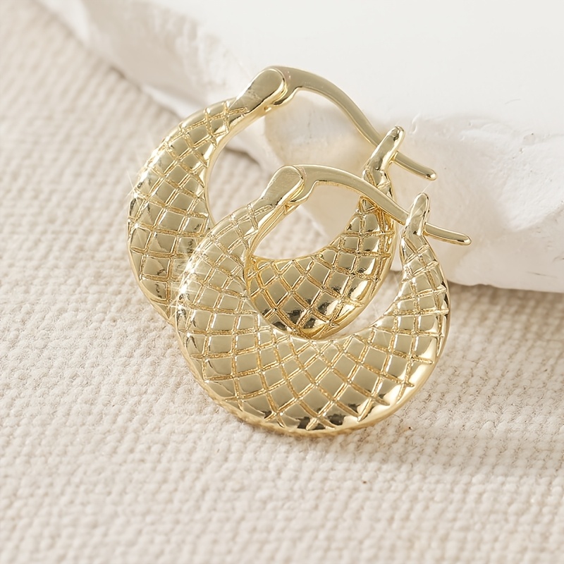 Women's Vintage Copper Golden C Shaped Hoop Earrings