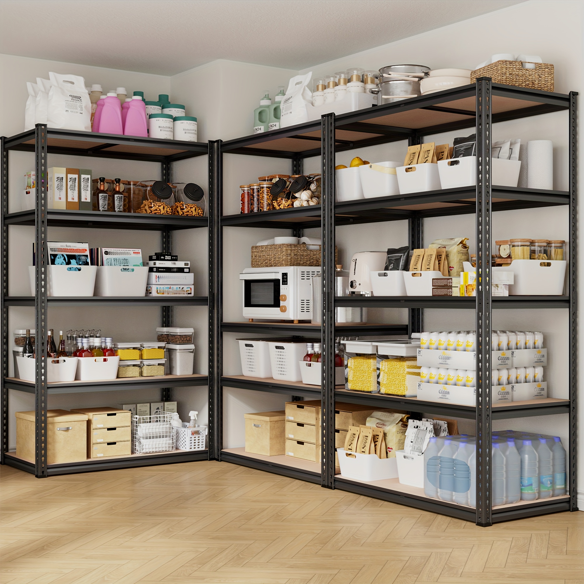 Heavy Duty Metal Storage Shelves - Front View