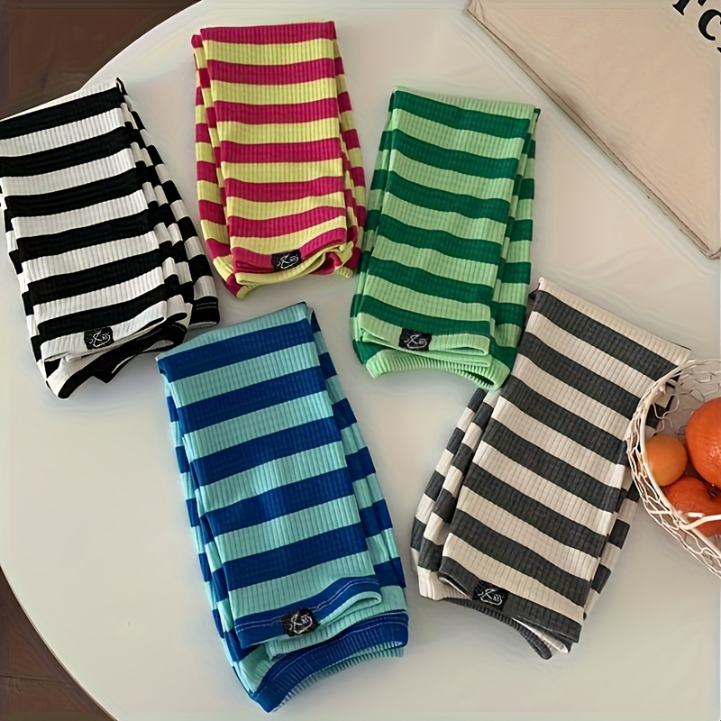 1 pair summer cooling arm sleeves loose striped ice sleeves unisex sleeves