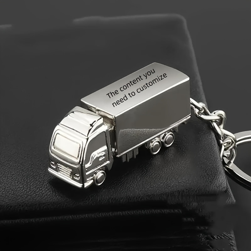 TEMU [customization] 1pc Of Personalized Truck Keychain For Men, Simulated 3d Truck Keychain, Pendant Keychain, Father's Day Gift