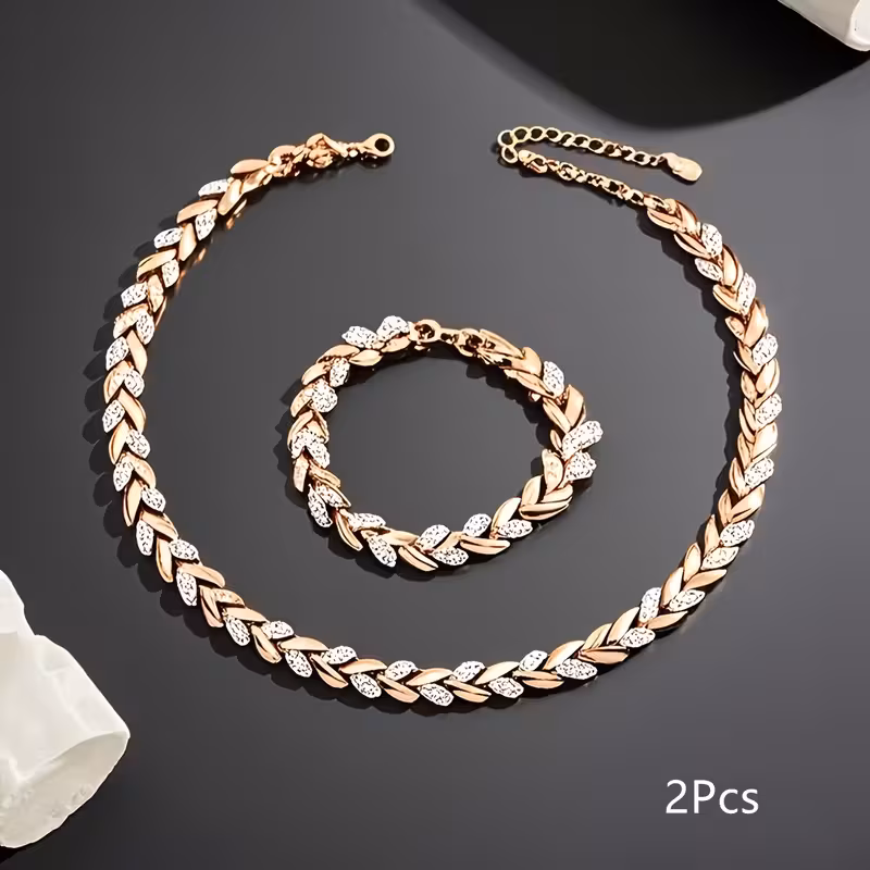 2 piezas de collar y pulsera de aleación de de pez para mujer, estilo de lujo, transpirable y , , de llevar sin carga, pieza central cautivadora instantánea para cualquier ocasión! Detalles del producto 6