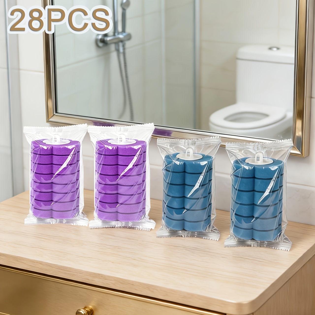 E-shop 28 Stück Haushalt Badezimmer Toilettenbürstenköpfe | Einfach zu ersetzen, geeignet für Toiletten, aus Kunststoff