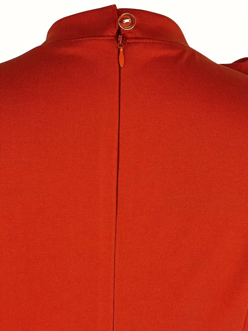 Mid Sleeve Solid Color Pleated Bodycon Dress Mid Sleeve Solid Color Pleated Bodycon Dress
