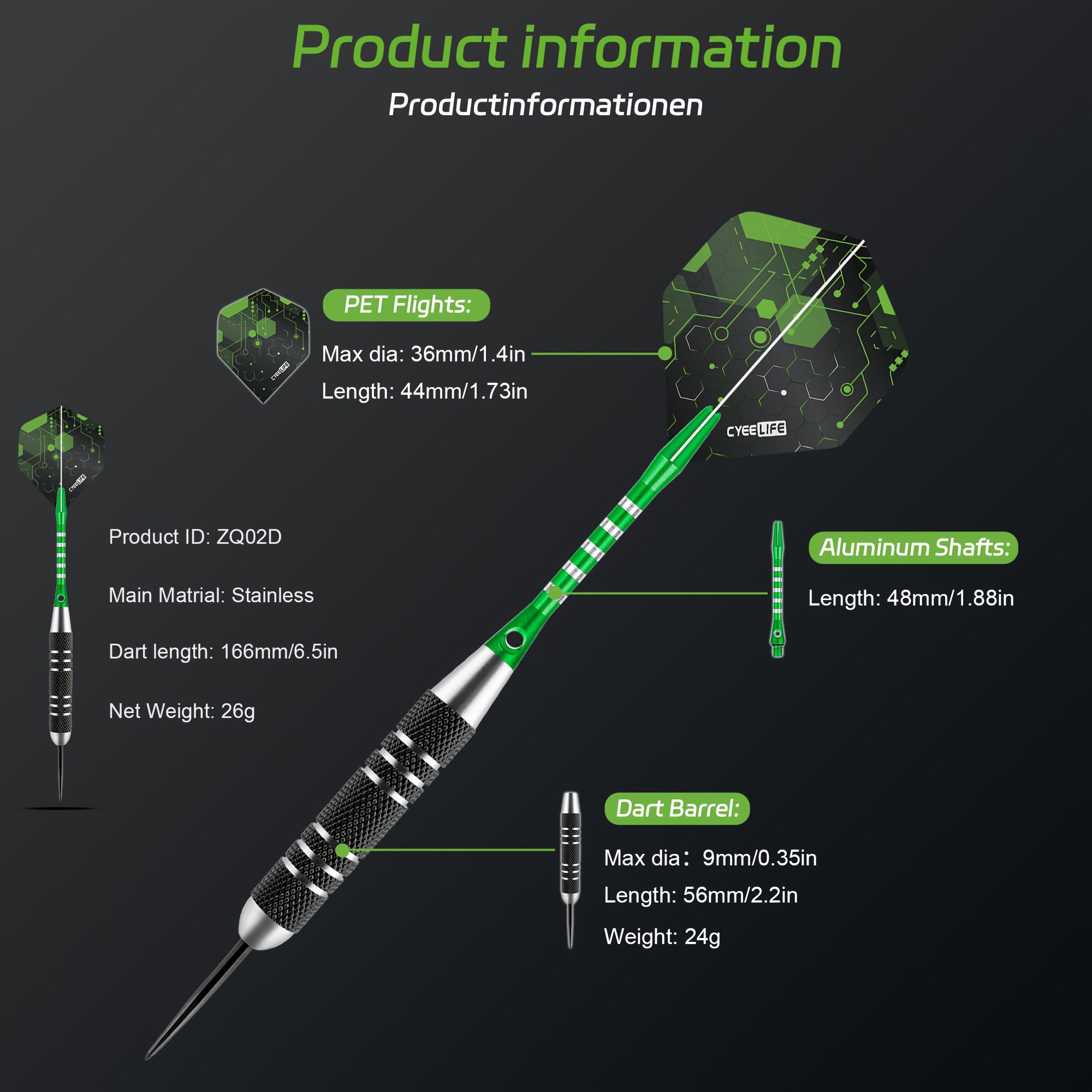 26g Roestvrijstalen Hardtip Darts Professionele Stalen Naald Darts