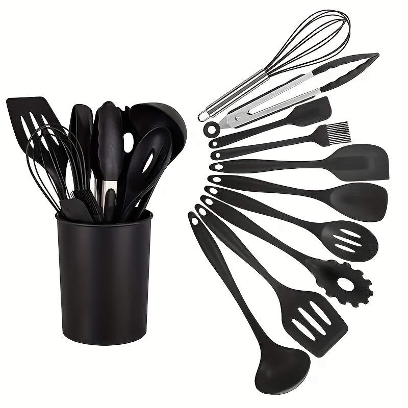 TEMU 11pcs, Silicone Kitchen Utensil Set, Kitchen Tool Set, Plate And Spoon Set, Kitchen Household Cooking Set, Supplies , Kitchen Gadgets, Kitchen