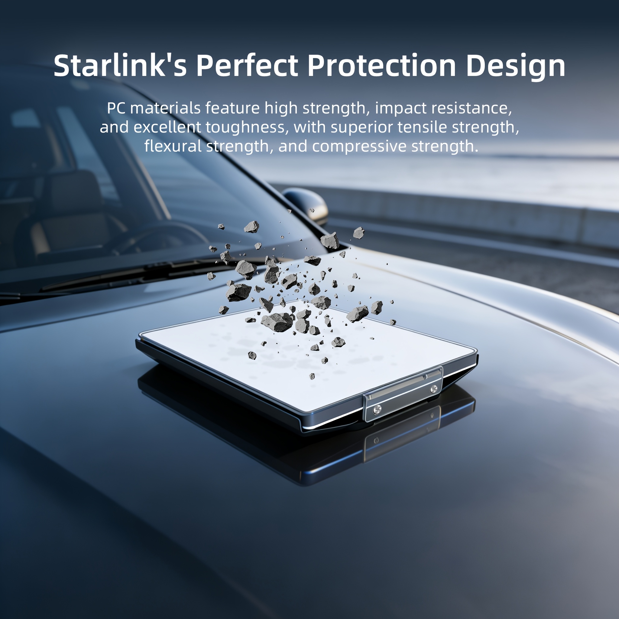 Kit de fixation magnétique pour tablette Starlink Mini, avec plaque de recouvrement en PC haute résistance pour . Fabriqué en fer pur, il offre une  à 360° pour le Starlink Mini tout en assurant une transmission de signal sans obstruction