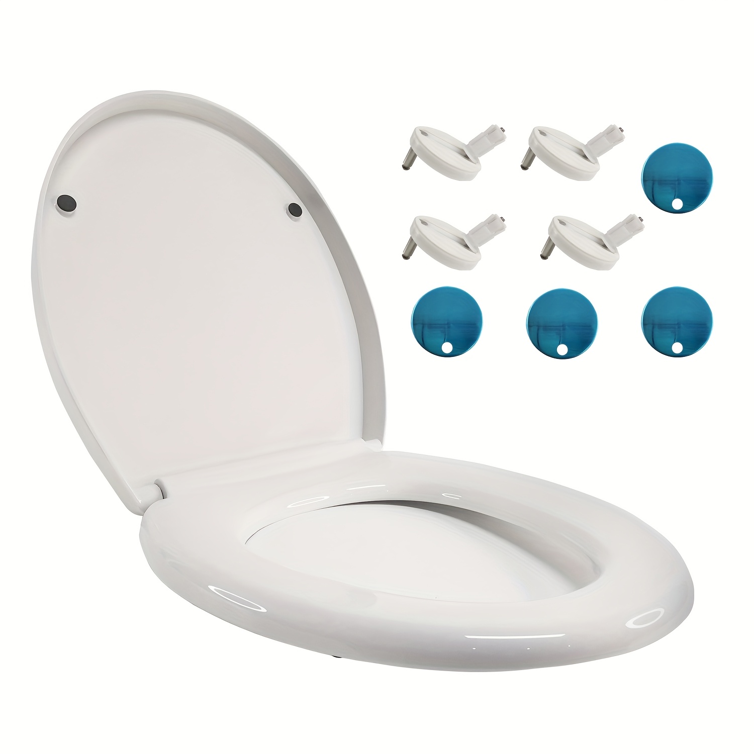 Toilet Seat, Wc Seat Soft Close Release For Easy Clean, Simple Fixing, Family Toilet Lid With Adjustable Hinges, Oval Shape