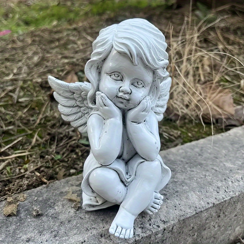 天使の少女の庭の彫像装飾的なキャビネットの彫刻の置物の波 蔵 - サンキャッチャー