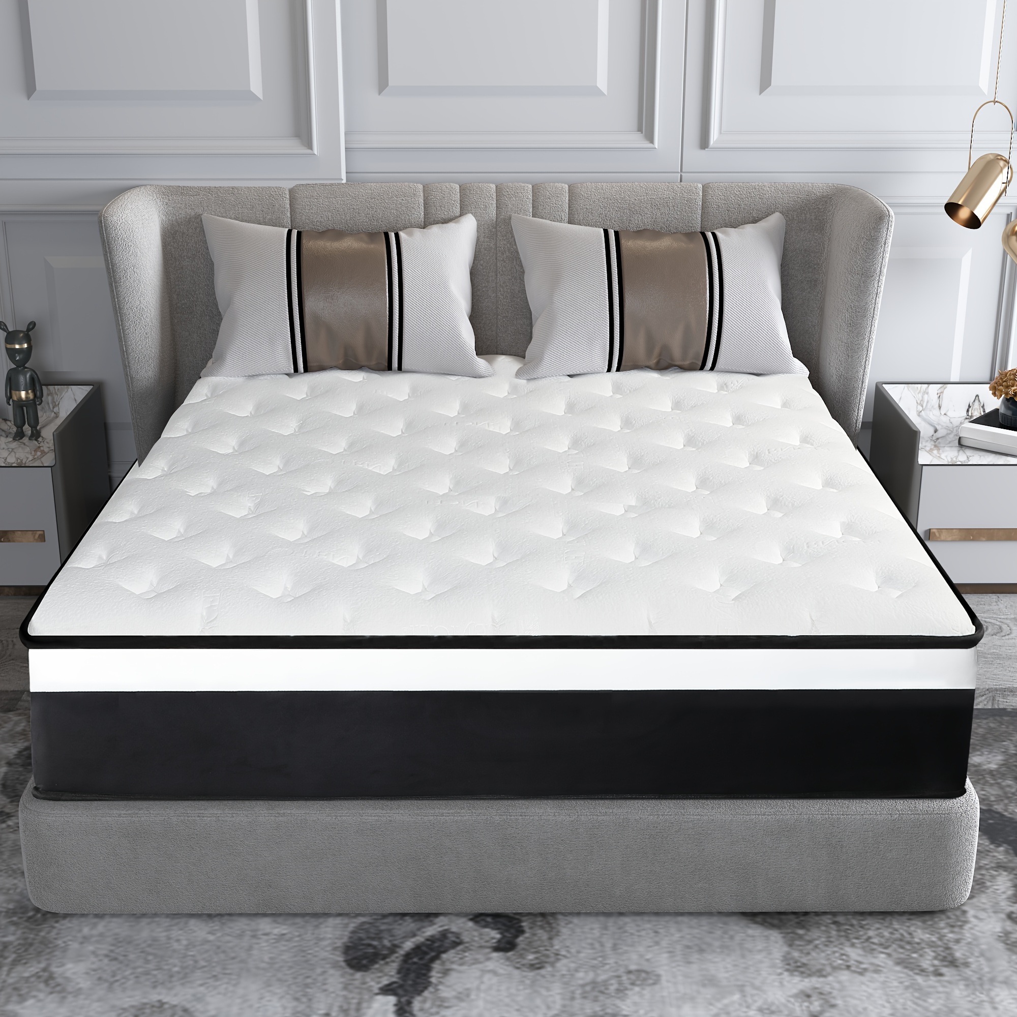 

10"12" 14" Gel Memory Foam Mattress Twin Full Queen King Bed Hybrid A Box