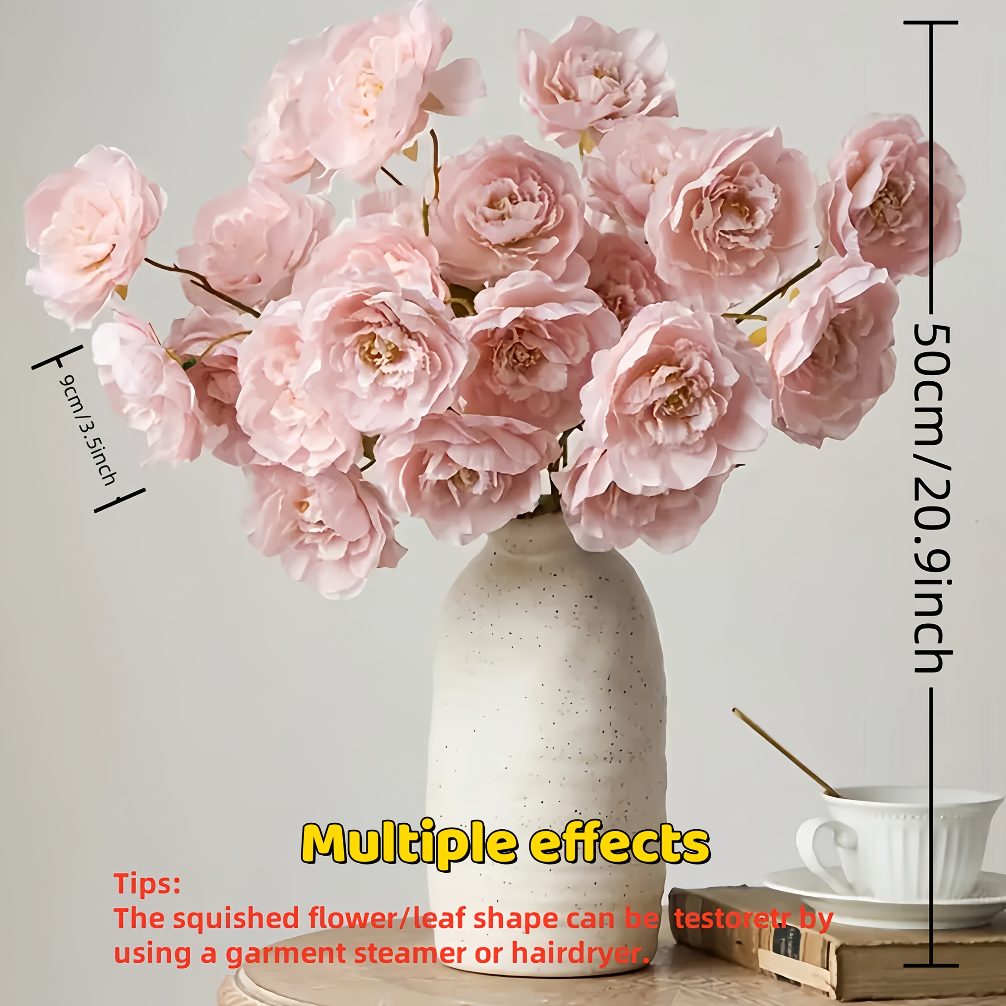 20 pfingstrosen kunstblumen 4 sträuße – rosa blüten