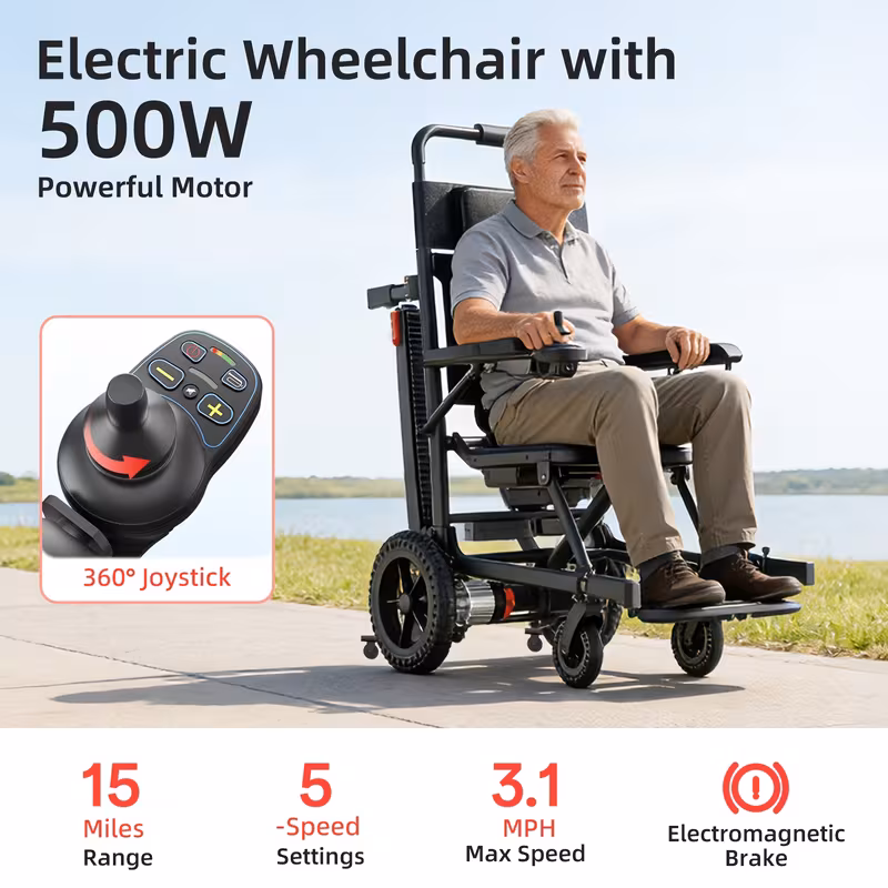 electric stair climber intelligent electric wheelchair with 13ah lithium battery range quickly foldable for supports up to 310 lbs Product details 1