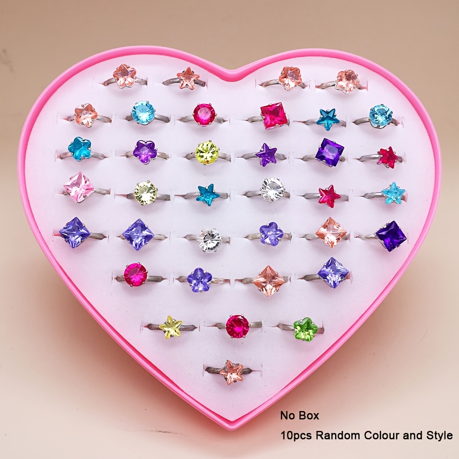 TEMU 10pcs Set For Teen Girl, Exquisite Sparkling Small Gift For Or Yourself, Suitable For Trendy Stackable Finger Jewelry For Daily Matching (random