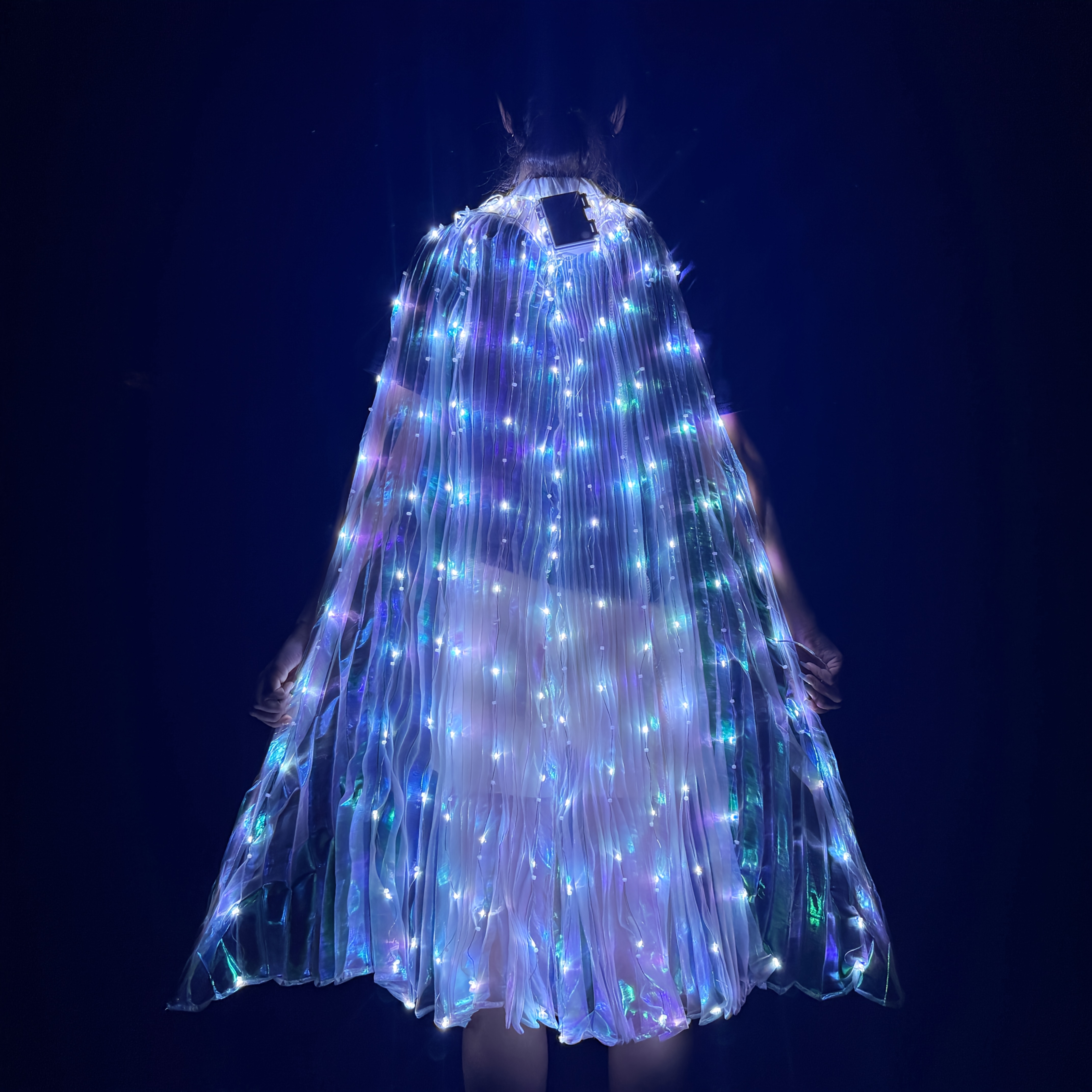 1pc 110cm 43 31in luminous dance wing belly dance wing   3pcs aa battery battery is not included