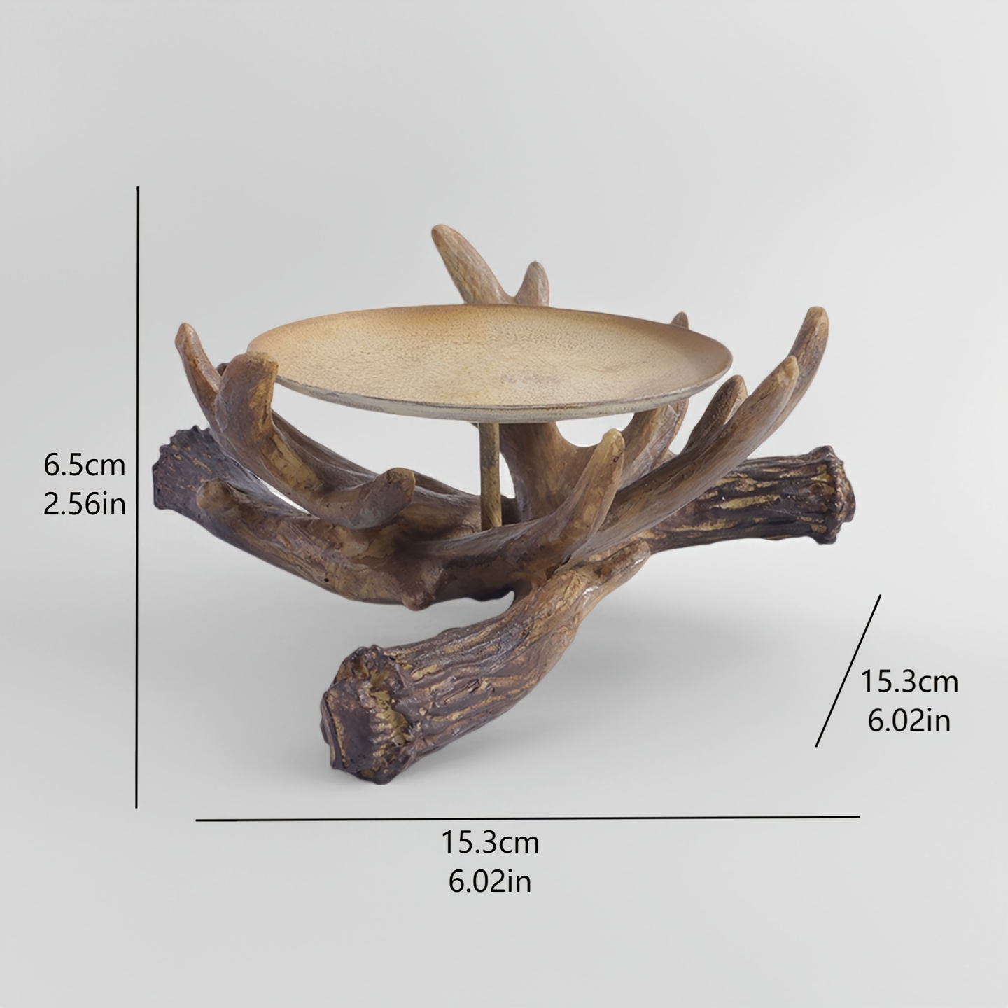 Image of Antler-shaped Metal Candle Holder With Storage Tray, For Living Room Corner Ambiance, Bedroom Aromatherapy Candles, Christmas/birthday Party Decor, Photo Props, Vintage