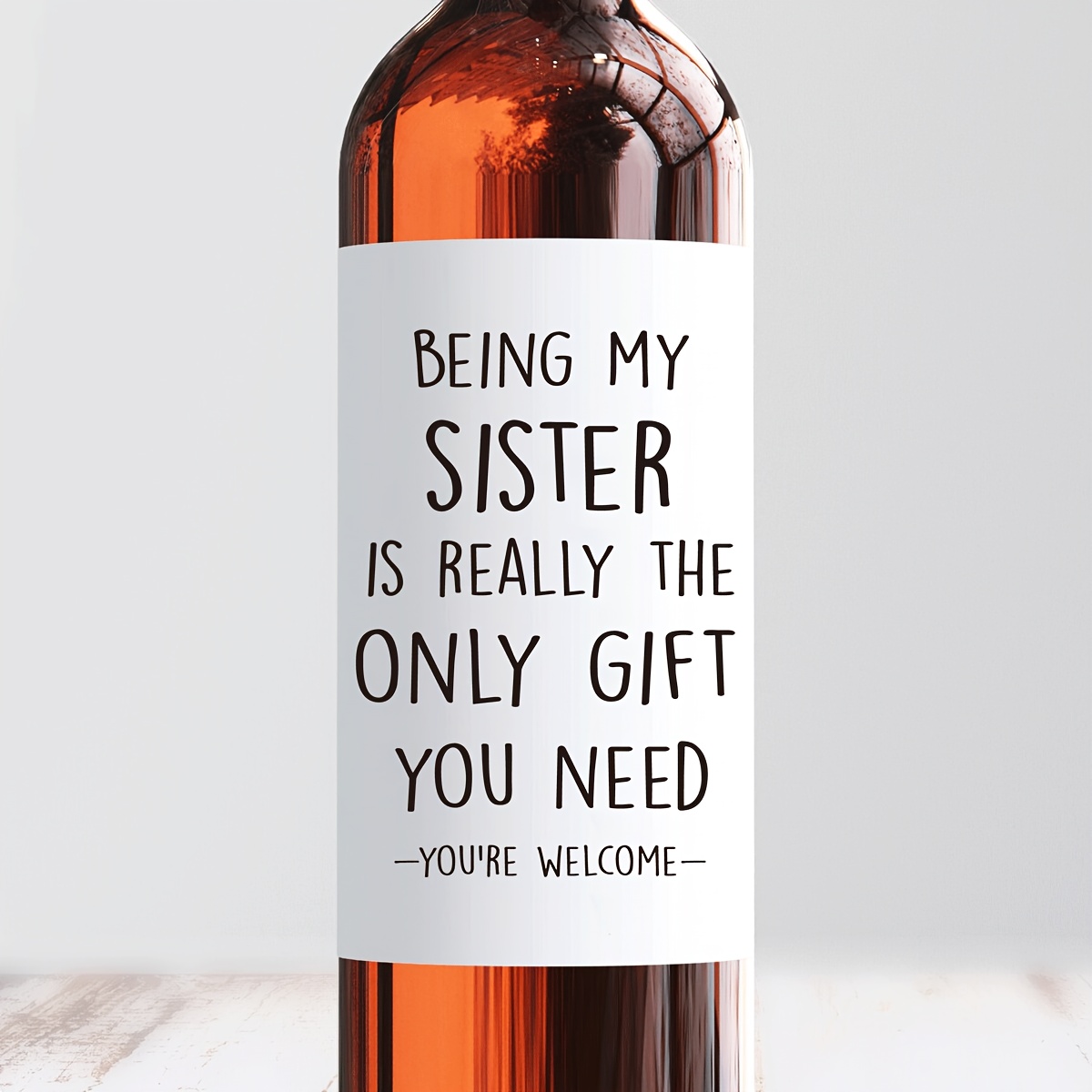 2pcs funny birthday wine bottle labels perfect humorous gift for sister no power needed featherless ideal for parties events creative
