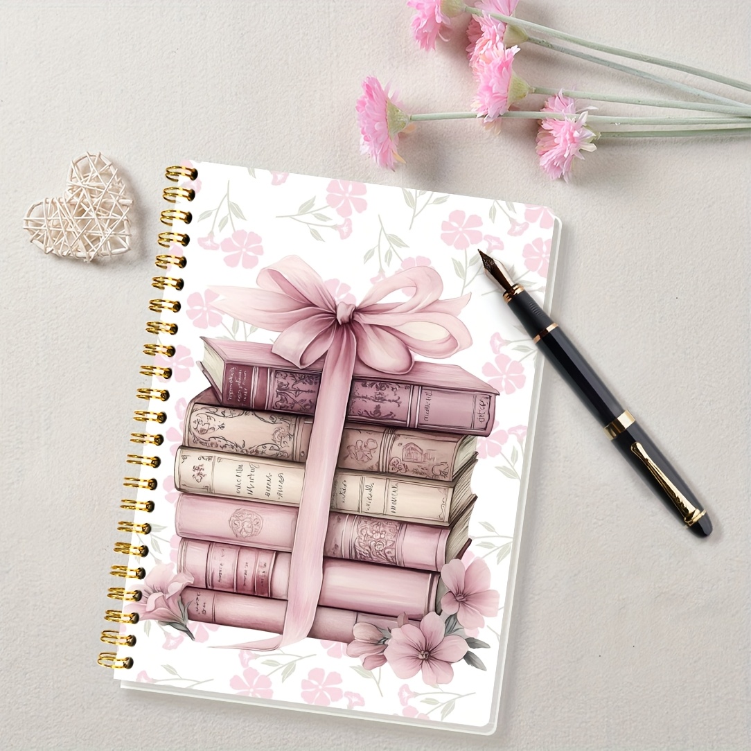 TEMU 1pc A5 Hardcover Spiral Notebook, Book Binding Spiral Notebook With Double-line Stitching, Smooth Writing Notepad For Freewriting, College Ruled