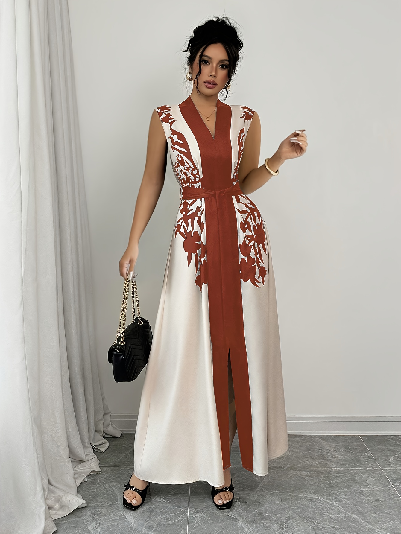 elegant modest maxi dress Sexy A-Line Dress Women's Summer New Solid Sexy Sleeveless Off Shoulde main image 1