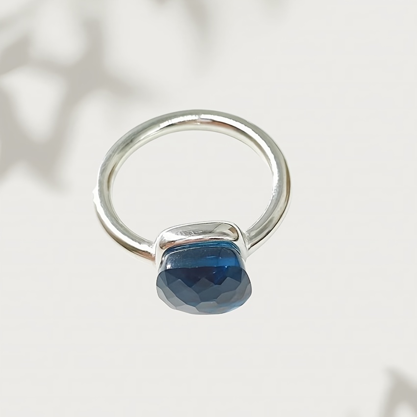 Carnival Women's Stainless Steel Crystal Ring - Multiple Irregular Square Styles