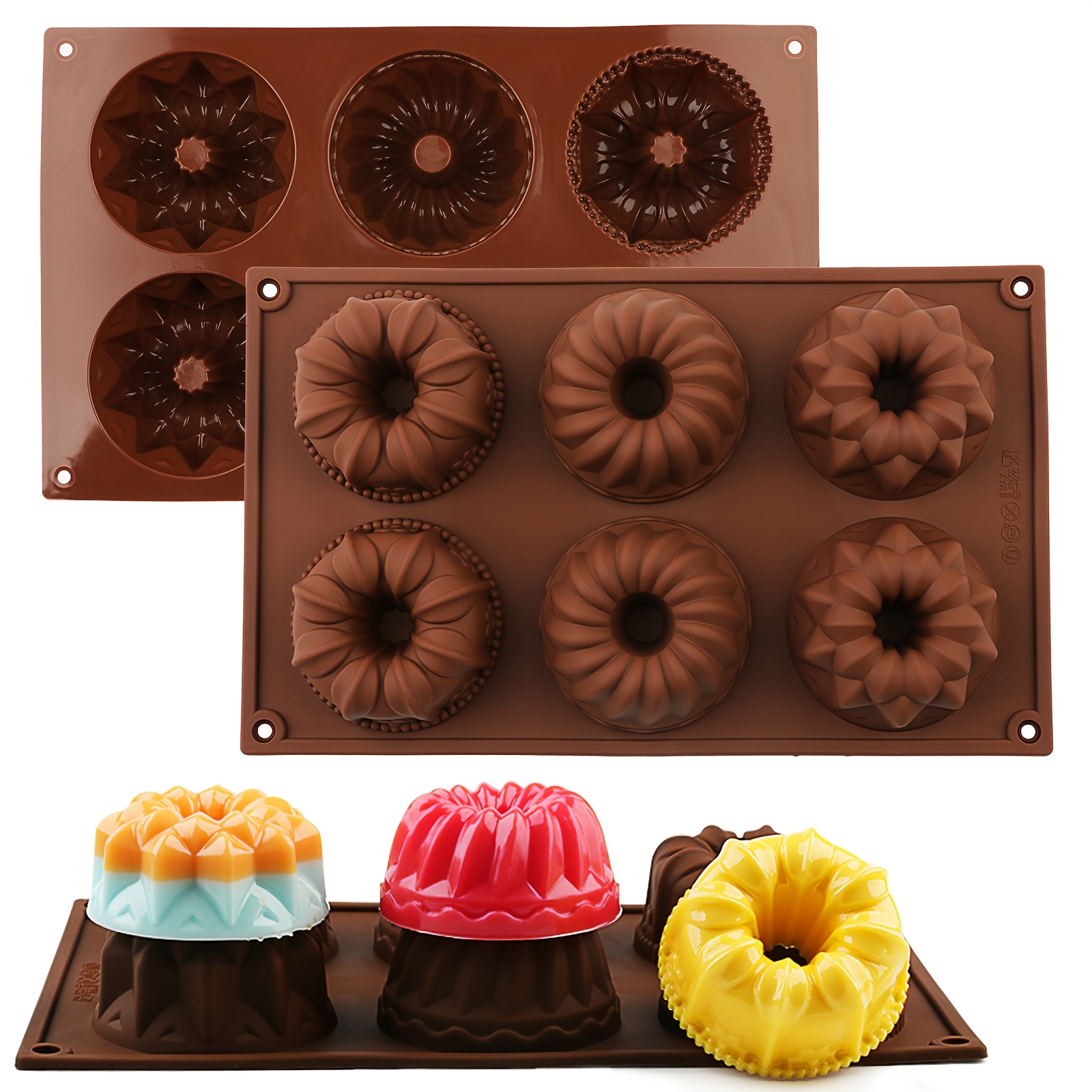 1pc silicone cake mold holes different flower types cake Temu