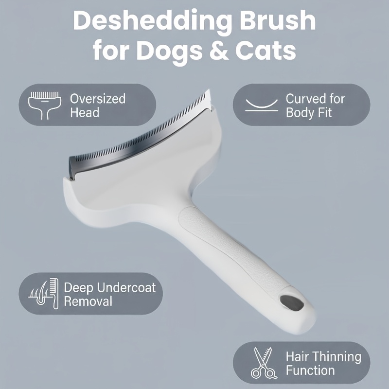 TEMU Peigne de toilettage pour animaux de compagnie de V amélioré, peigne à épiler pour chiens et chats, brosse douce pour éliminer les poils morts,