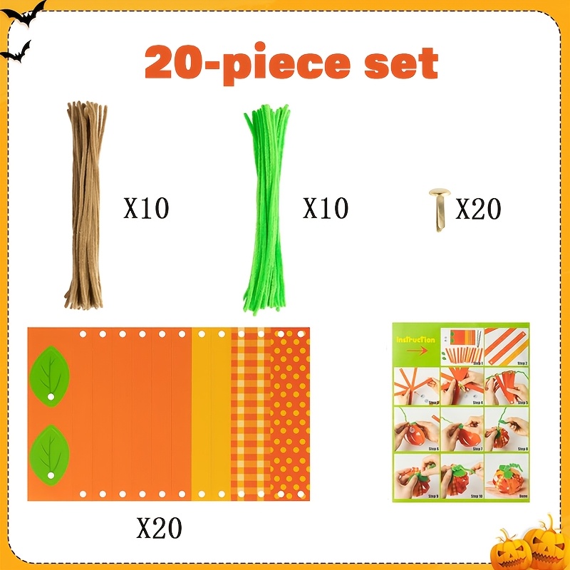 TEMU Fêtes et Événements, Kit de Bricolage Citrouille d'Halloween 20 pièces, Convient pour Thanksgiving - Décorations d'Automne et Cadeaux de Fête,