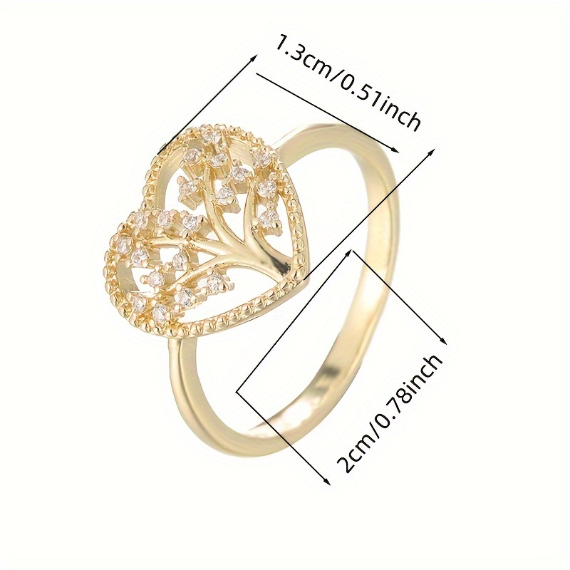 Heart shaped Tree Zirconia Lady's Ring