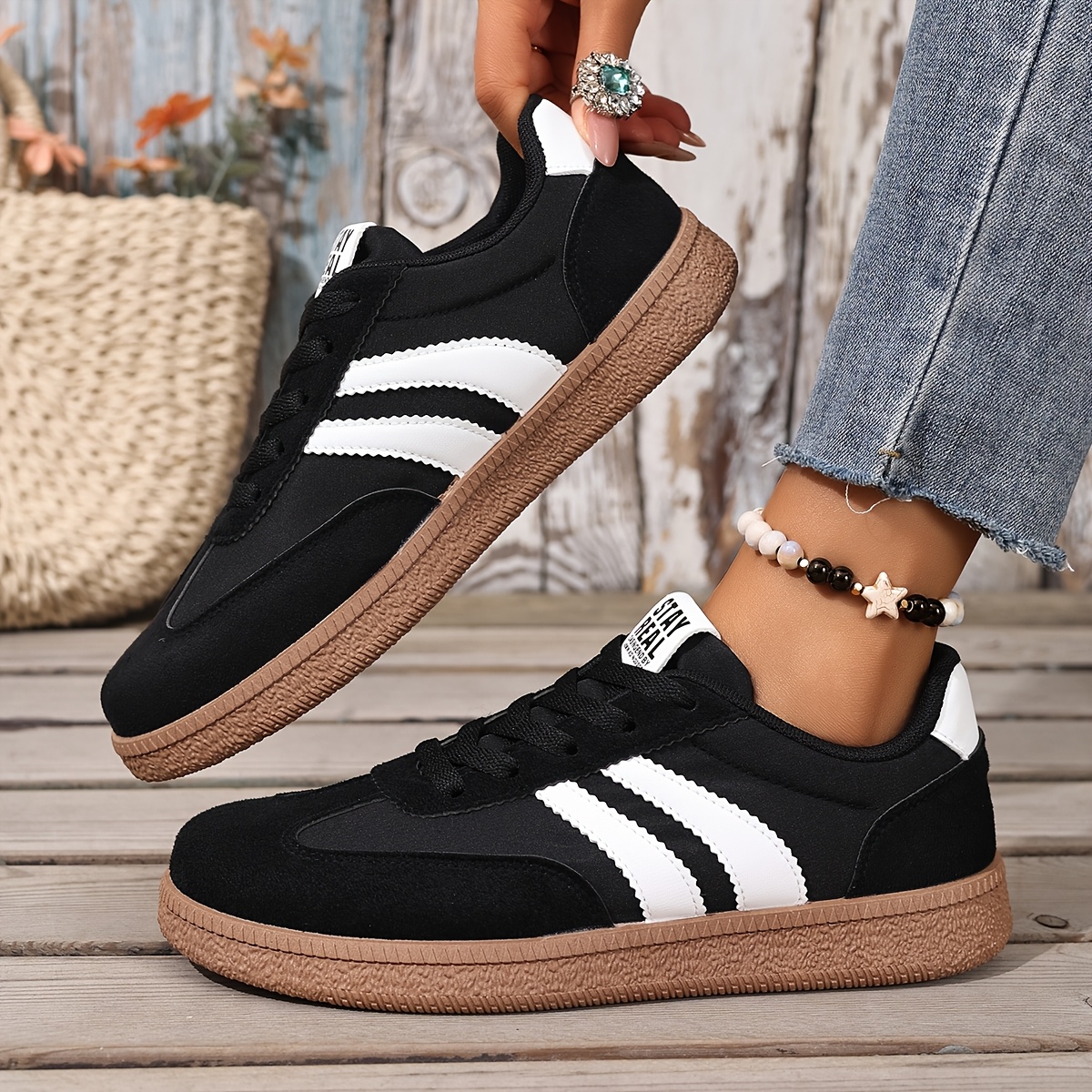 womens fashion new lace up striped comfortable   wear casual athletic outdoor hiking outing trendy beautiful womens casual athletic shoes women shoes sneakers 8