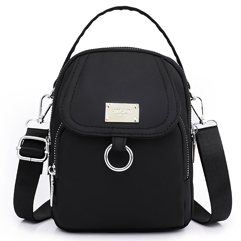 Unisex Square Oxford Cloth Crossbody Bag, New Single-shoulder Casual Fashion Bag For Men And Women, Versatile Nylon Small Bag With Multiple Layers [zipper Random]
