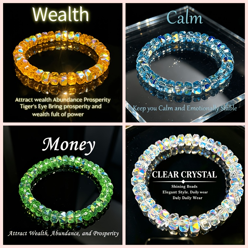 TEMU Lot de 4 bracelets en corde élastique main - Perles bohèmes pour hommes et femmes, talisman de , cadeau pour professionnelle, mariages, fêtes,