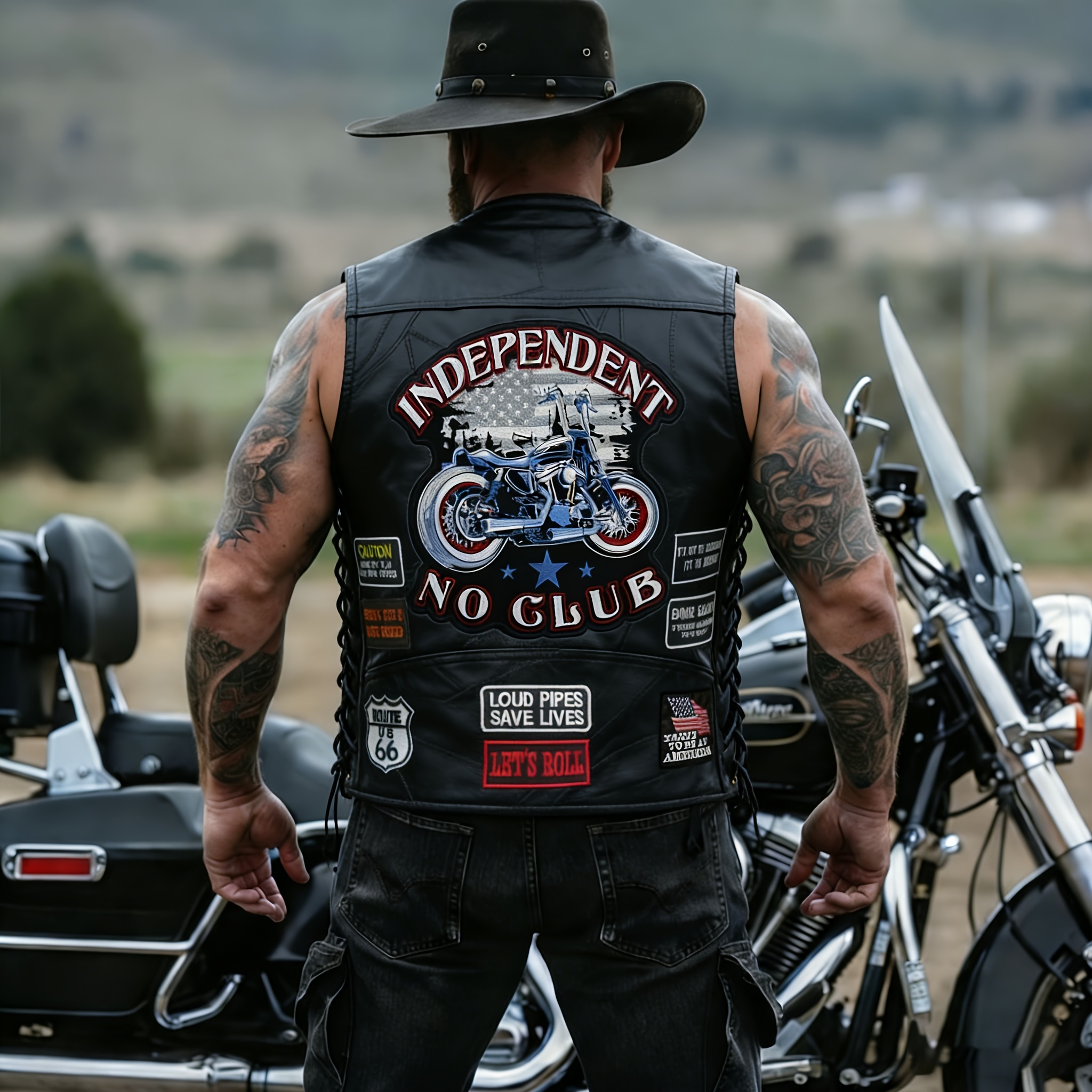 faux leather vest solo rider not - Temu