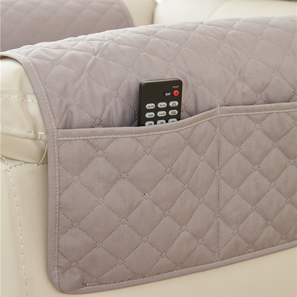 TEMU 1pc Fashionable And Simple Sofa Gloves With Pockets, Anti Slip And Armrest Storage Bag, Suitable For Home Decoration In Living Rooms, Bedrooms,