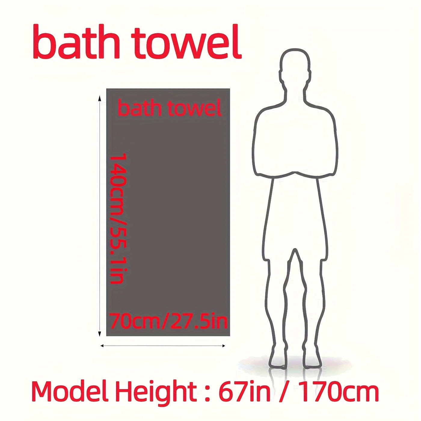 Ensemble de Serviettes de Bain en Fibre de Bambou 3pcs / Set de Serviettes Brodées en Bambou 3pcs, Absorbantes & Séchage Rapide, Super Douces et Légères Couleur Beige, pour Salle de Bain Maison, Fournitures Idéales 70*140cm/27.5*55.1in