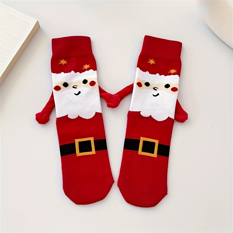 Image of Of Couple Style Autumn And Winter Christmas Tree Snowman Pattern Comfortable And -in-hand Socks Home Floor Socks, The Best Christmas Holiday Gift For Family, , And Lovers