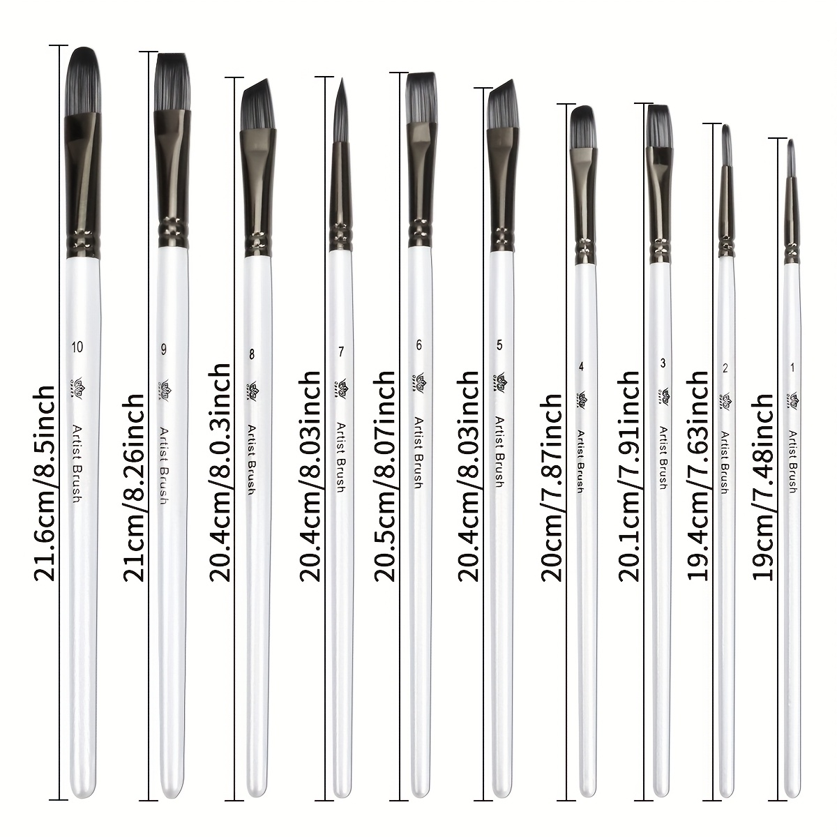 E-shop 10-teiliges professionelles Pinselset für Acryl, Öl, Aquarell- und Gouache-Malerei, für Künstlerbedarf
