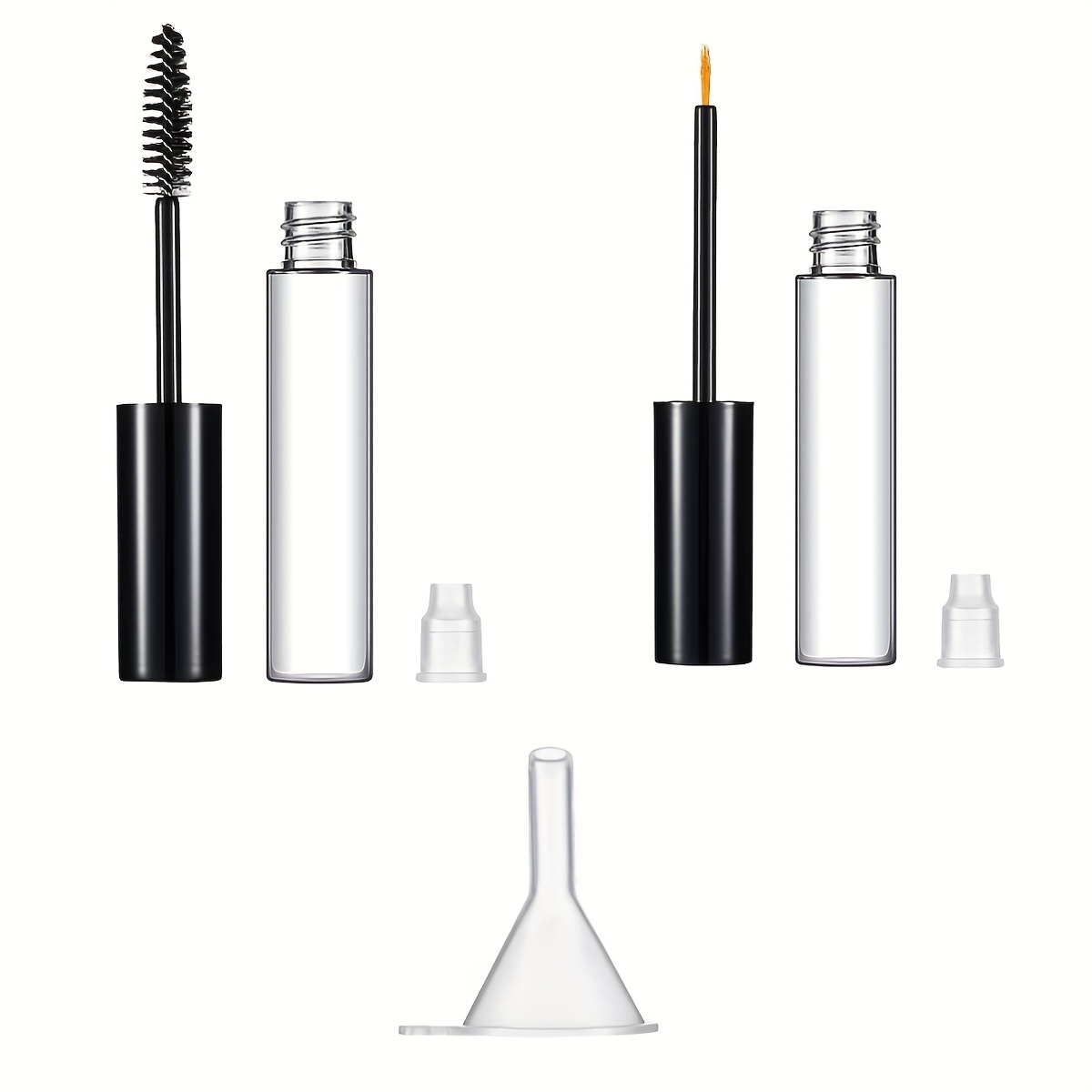 E-shop 2er/4er Set 10 ml leere Mascara-Tuben, Wimpernserum-Tuben und Eyeliner-Tuben, inklusive Wimperncreme-Flasche, flüssiger