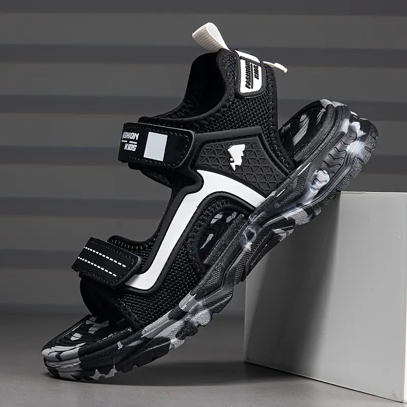 trendy cool camouflage sole open toe sport sandals for boys breathable lightweight sandals for outdoor camping hiking details 5