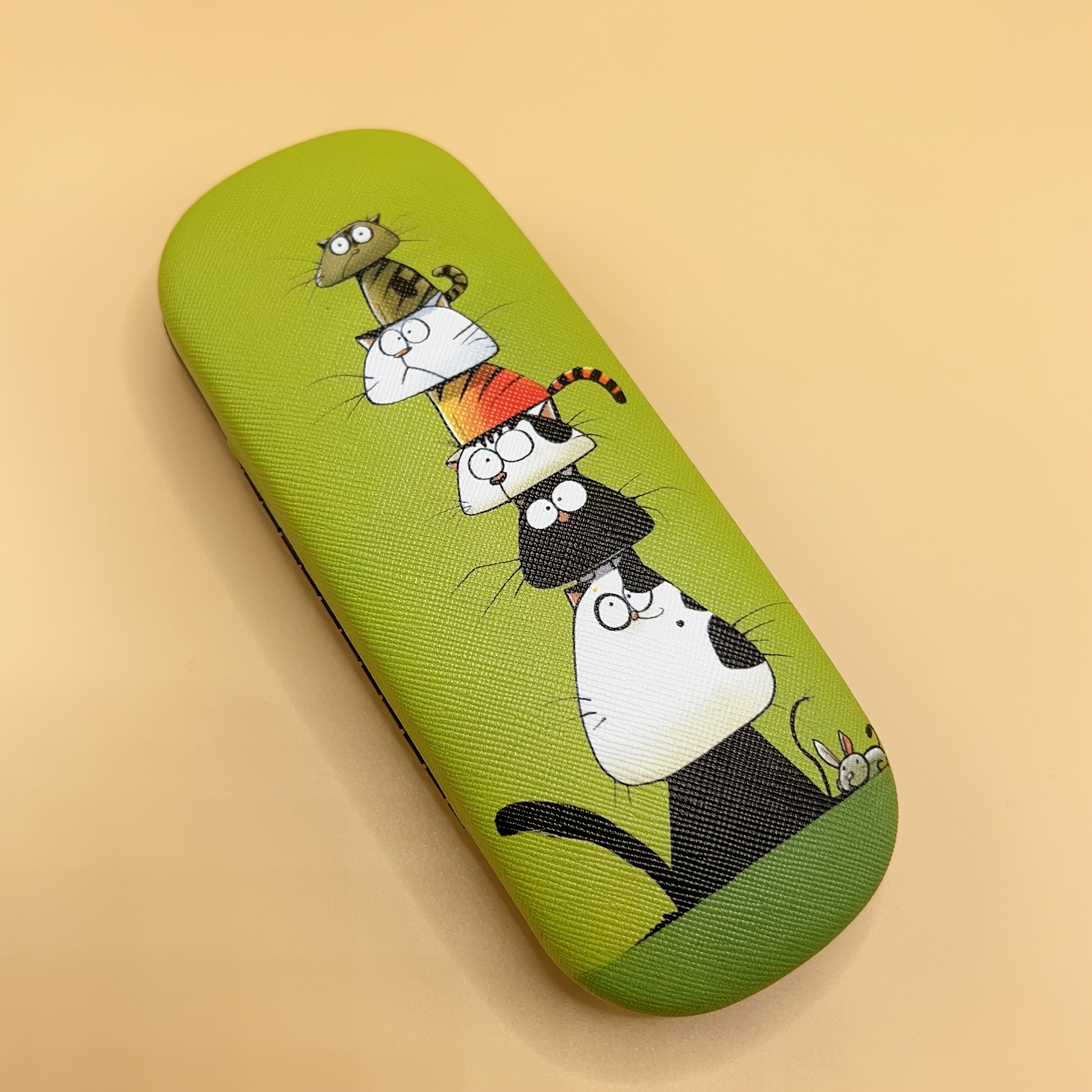 Cute Glasses Case - With 3 Cats, Durable Pressure-resistant Protective Eyewear Storage For , Unisex Holiday Gift, Pressureresistant Box, Whimsical Style, Sturdy Construction